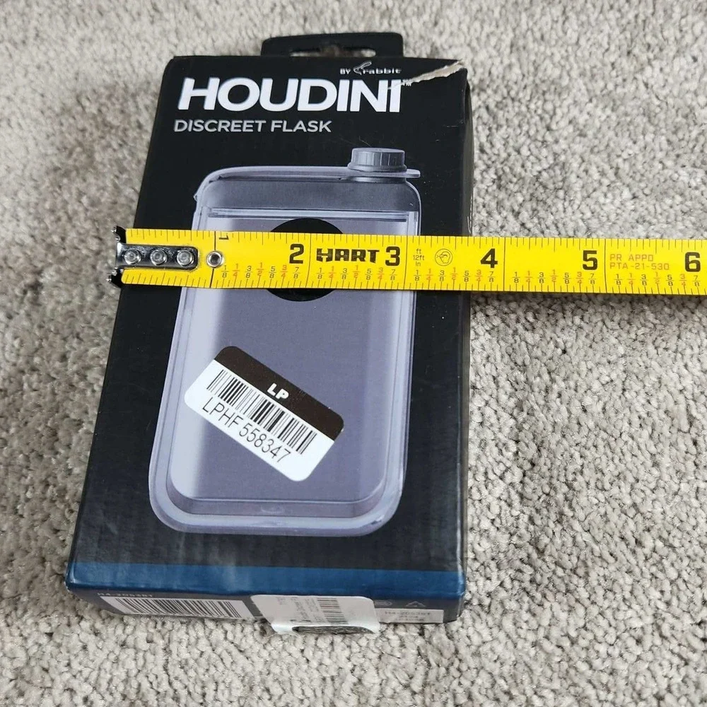 Houdini Discreet Flask Clear Plastic 7oz Leak Free Travel Barware